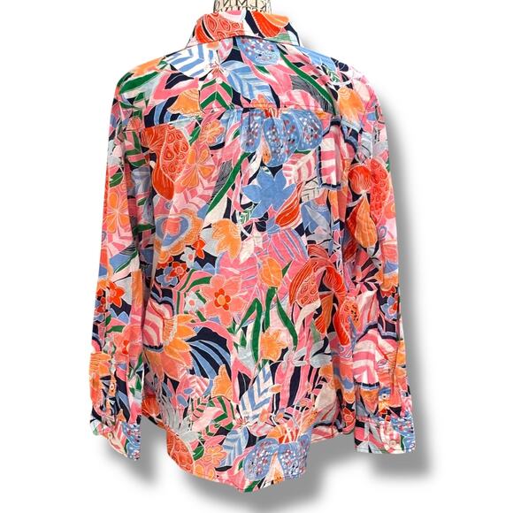 Talbots Size 1X 100% Cotton Button Front Shirt - Marvelous Floralp - Picture 6 of 6